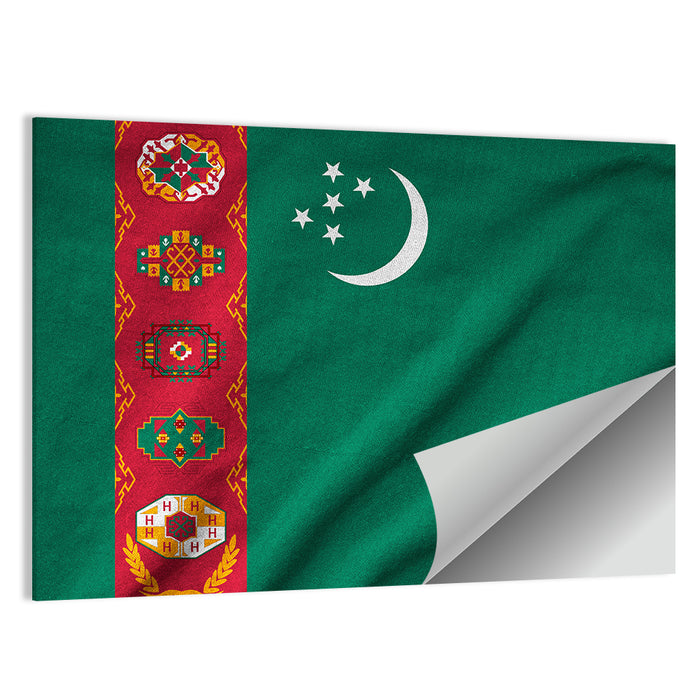 Turkmenistan National Flag Wall Art as a poster print