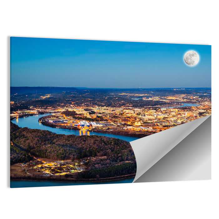 Chattanooga Night Skyline Wall Art as a poster print