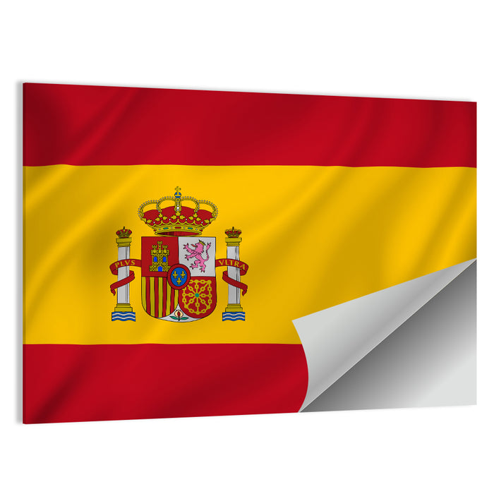 Spanish Flag with Coat of Arms Wall Art as a poster print
