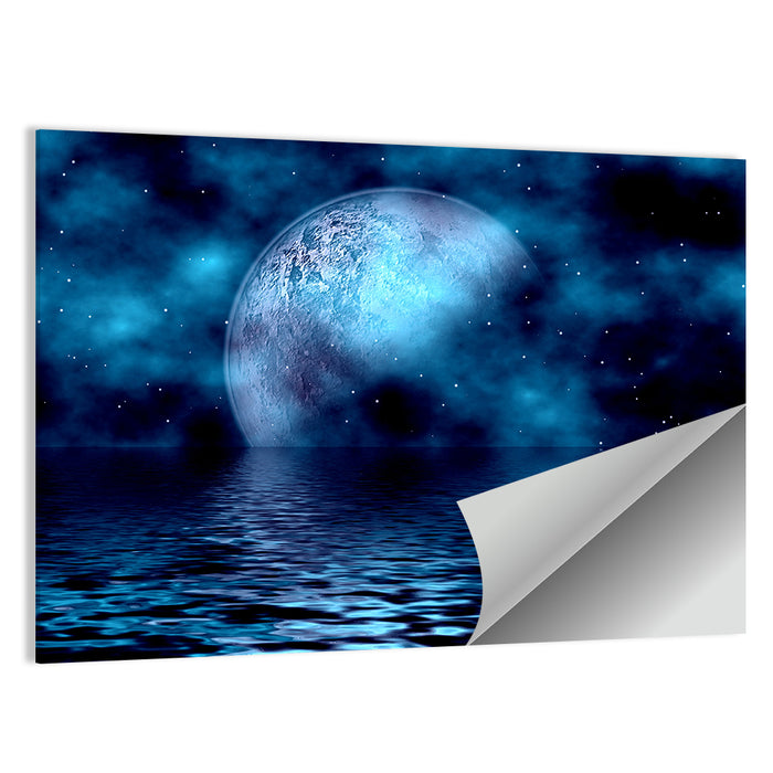 Blue Moon Reflection Wall Art as a poster print