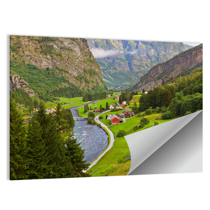 Flam Village Norway Wall Art as a poster print