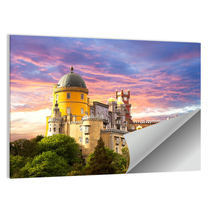 Pena Palace at Golden Dusk, Sintra Wall Art as a poster print