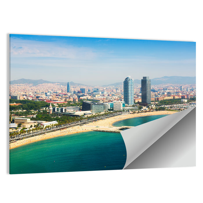 Barcelona from the Mediterranean Wall Art as a poster print