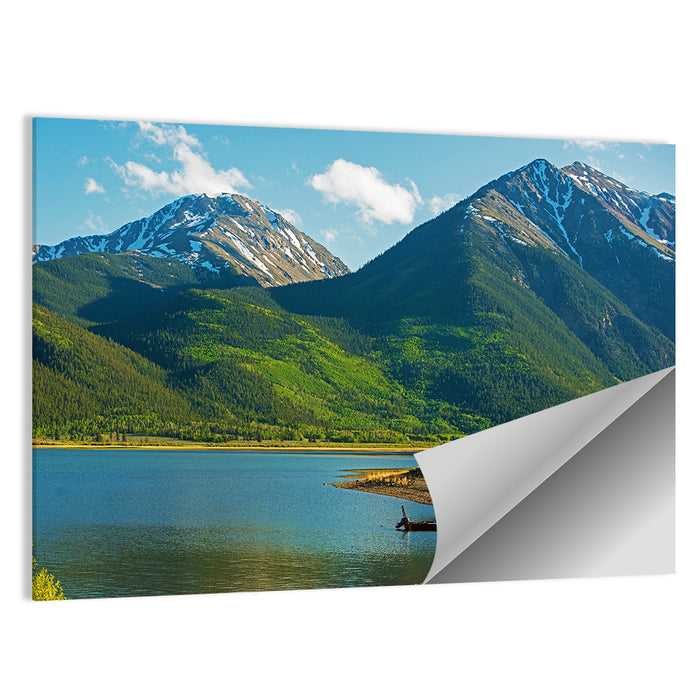 Snow-capped Peaks Over Twin Lakes Colorado Wall Art as a poster print
