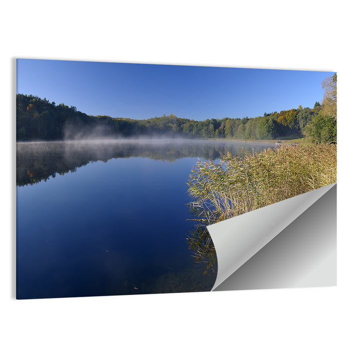 Asveja Lake Morning Mist Wall Art as a poster print