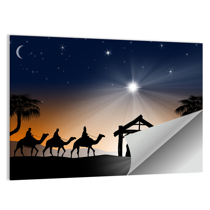 Desert Nativity Silhouette Wall Art as a poster print