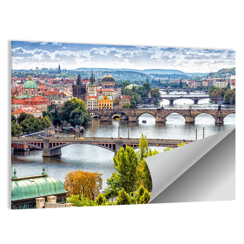 Bridges On Vltava River In Prague Wall Art