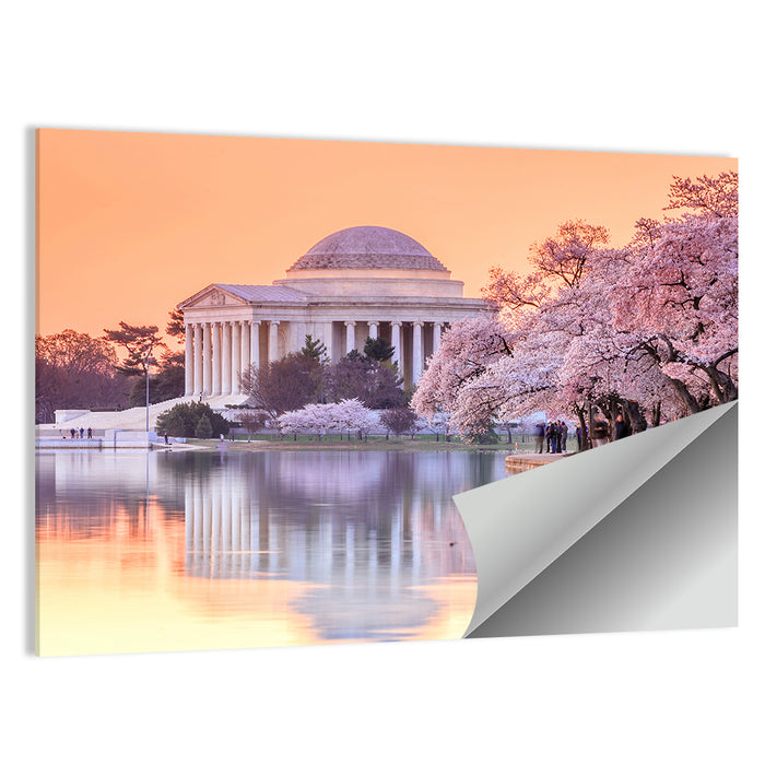 Jefferson Memorial with Cherry Blossoms Wall Art as a poster print