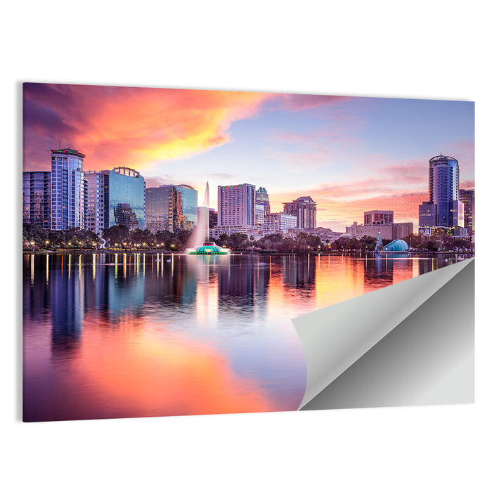 Orlando Downtown Skyline Wall Art as a poster print