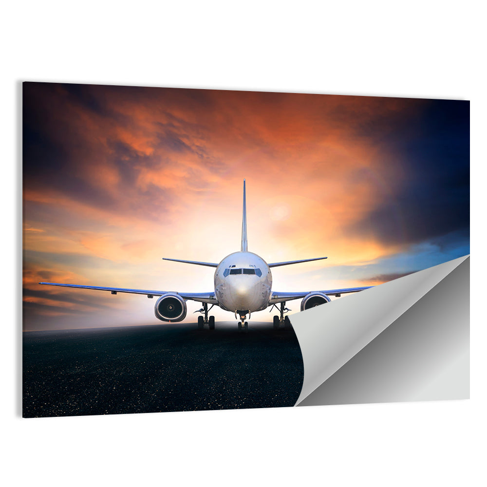 Airplane On Runway Wall Art