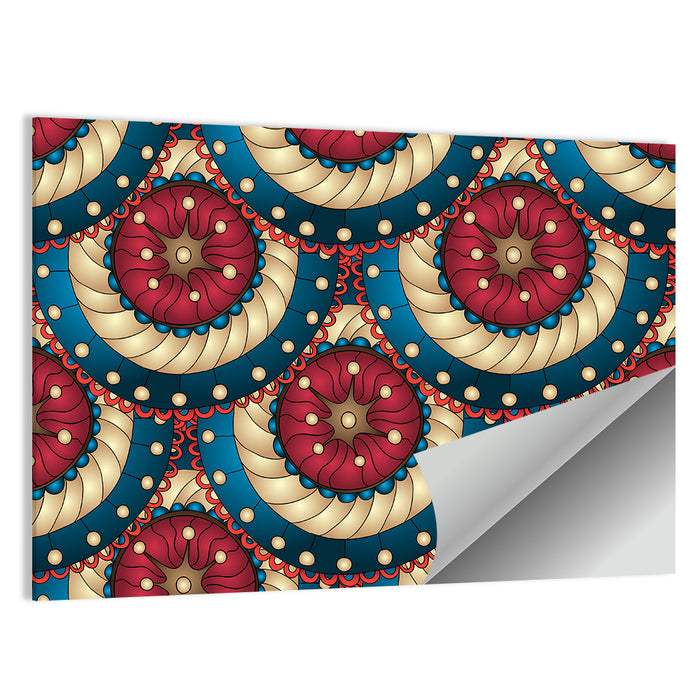 Tessellated Fish Scale Pattern Wall Art as a poster print
