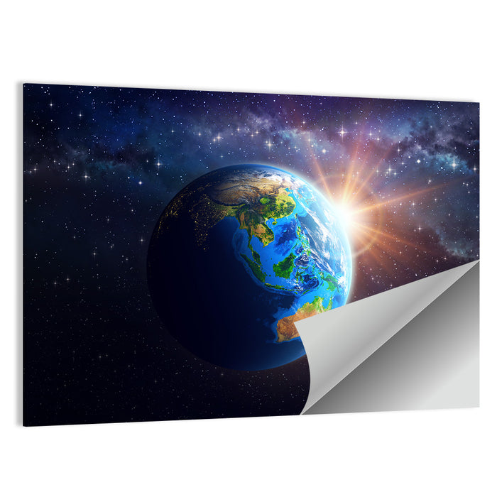 Asia and Australia from Space Wall Art as a poster print