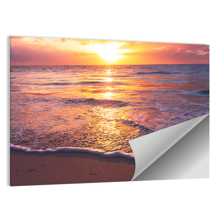 Golden Horizon Beach Sunset Wall Art as a poster print