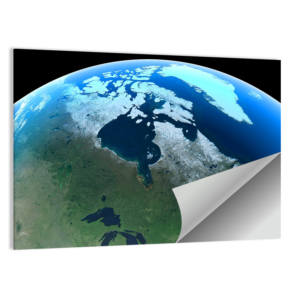 Canada & Greenland From Space Wall Art