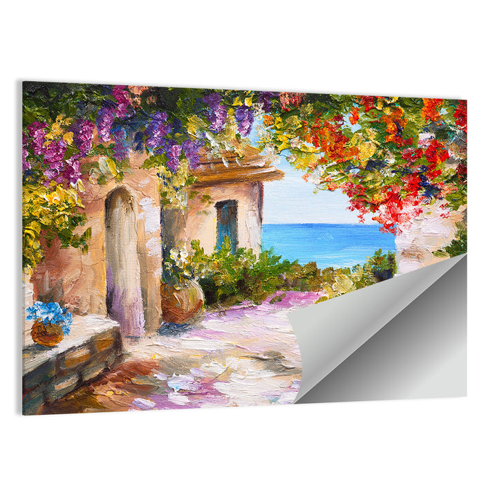 Mediterranean Summer Terrace Wall Art as a poster print
