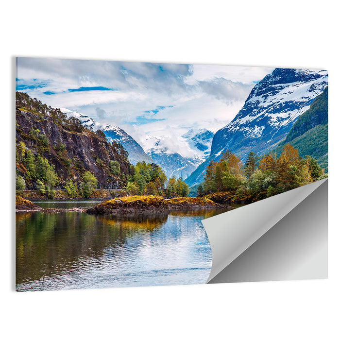 Norwegian Mountain Reflection Wall Art as a poster print