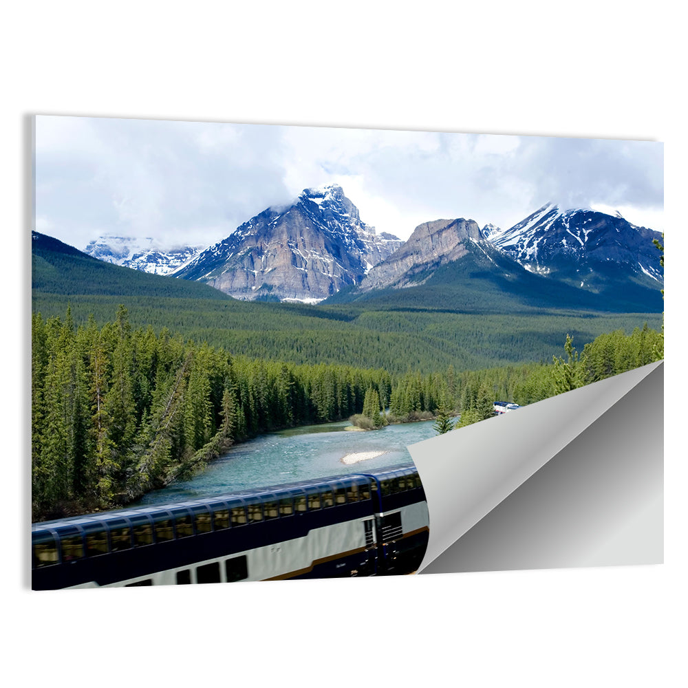 Train In Canadian Rockies Wall Art