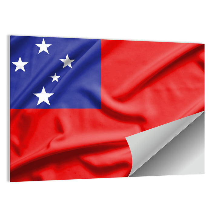 Samoa Flag with Stars Wall Art as a poster print