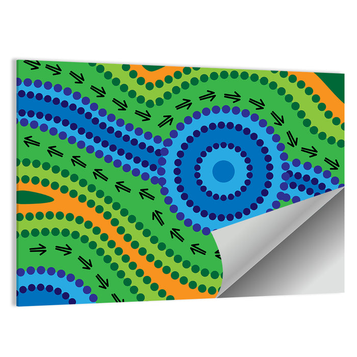 Concentric Dotted Lake Wall Art as a poster print