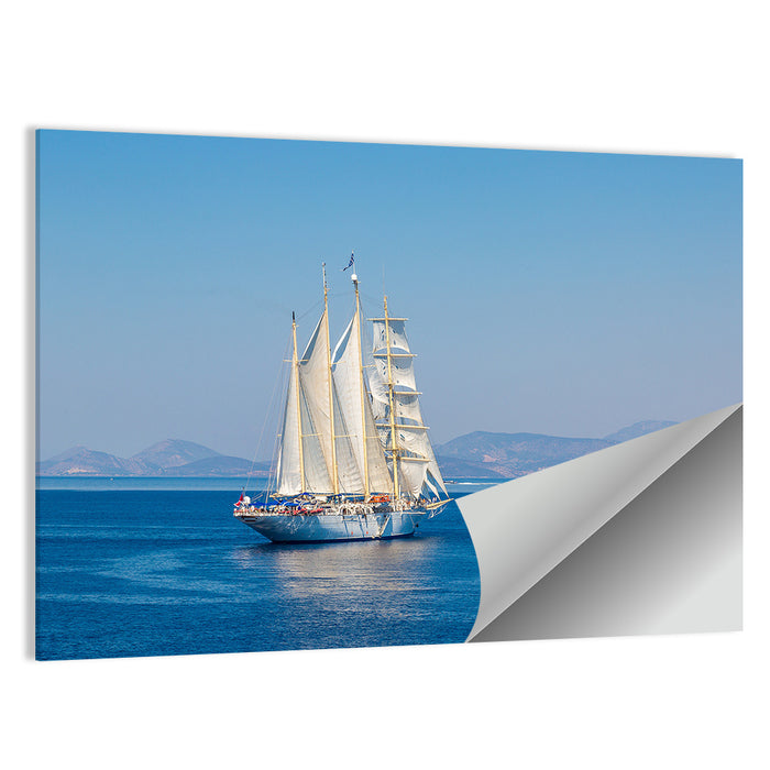 Three-masted Sailing Ship in Summer Wall Art as a poster print