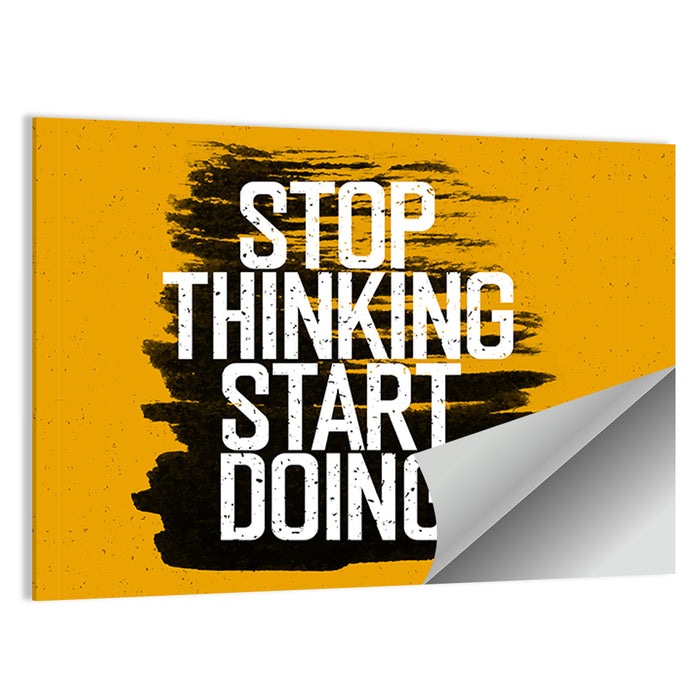 Stop Thinking Start Doing Typography Wall Art as a poster print
