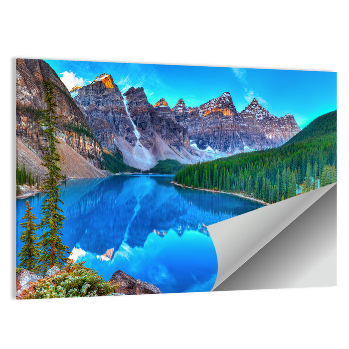 Moraine Lake Sunrise Reflection Wall Art as a poster print