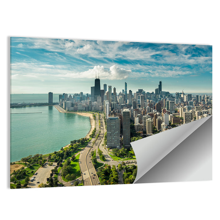 Chicago Lakefront Skyline Wall Art as a poster print