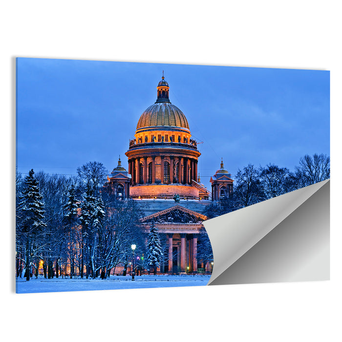 Saint Isaac's Cathedral at Night Wall Art as a poster print