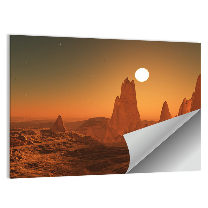 3d Surreal Alien Sunset Wall Art as a poster print