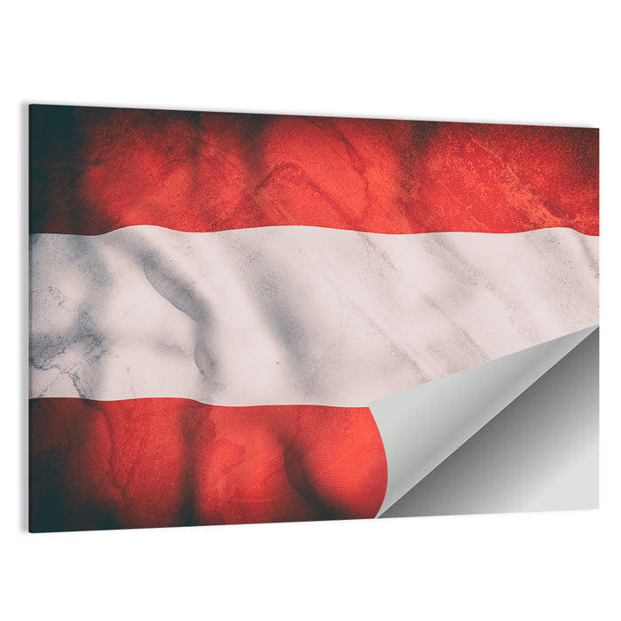Waving Austrian Flag Wall Art as a poster print
