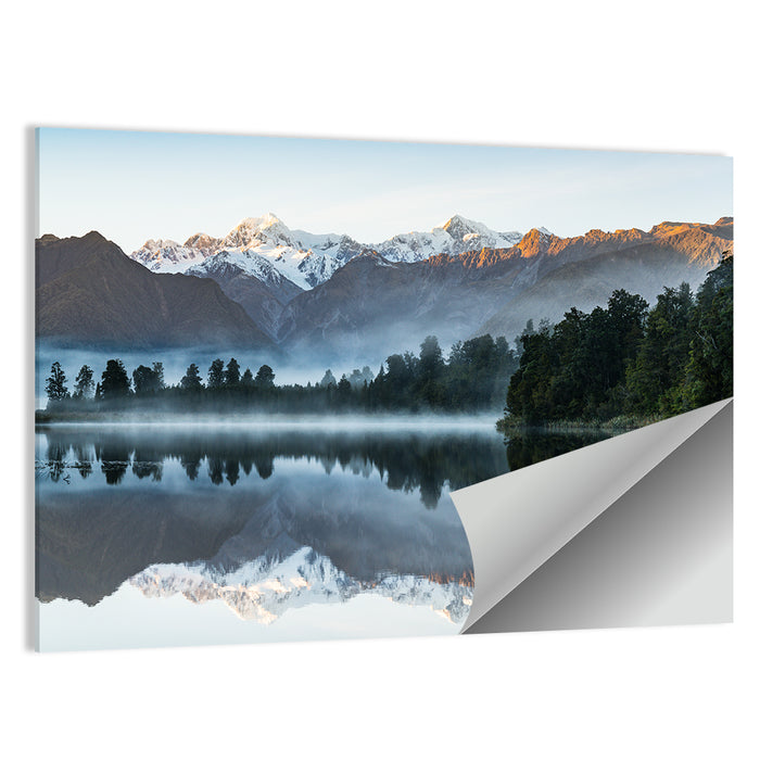 Early Morning Lake Reflection Wall Art as a poster print