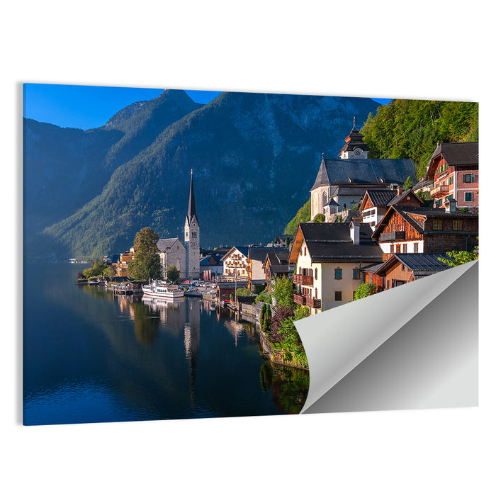 Hallstatt Lakeside Reflections Wall Art as a poster print