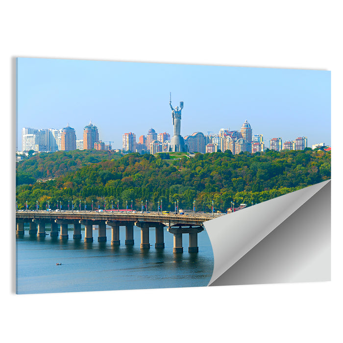 Paton Bridge with Mother Ukraine, Kyiv Wall Art as a poster print