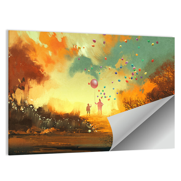 Magician Holding Balloon Wall Art as a poster print