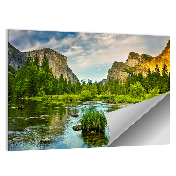 Yosemite Valley River Wall Art as a poster print
