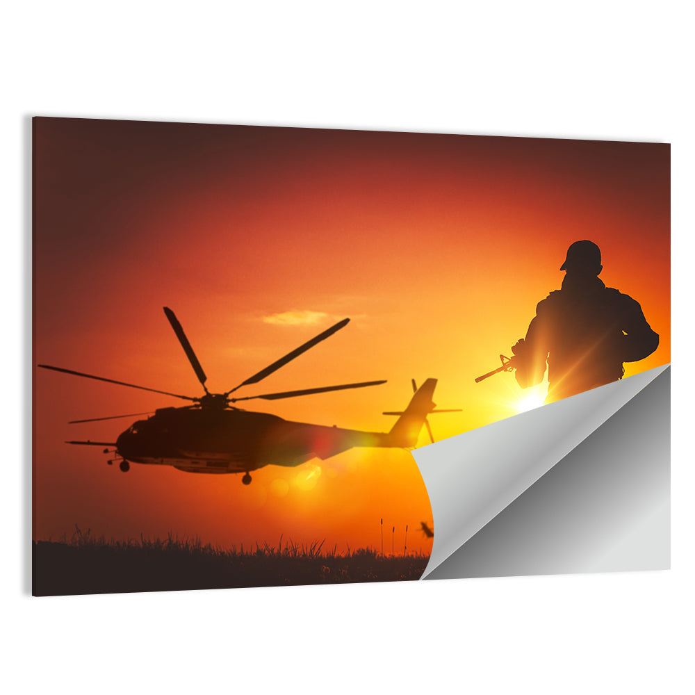 Military Mission At Sunset Wall Art