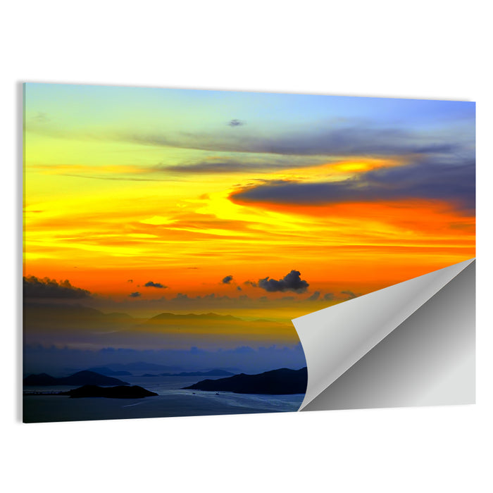 Tranquil Ocean Sunset Wall Art as a poster print