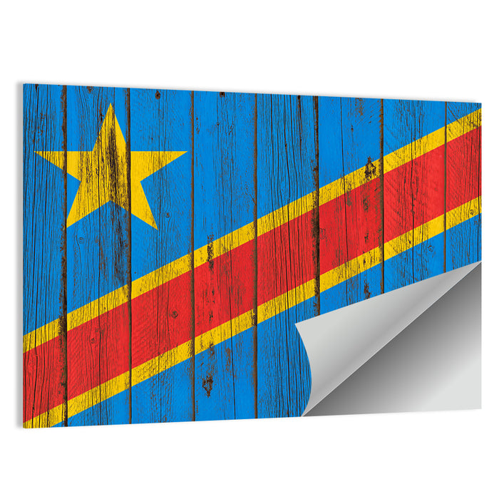 Democratic Republic of the Congo Flag Wall Art as a poster print