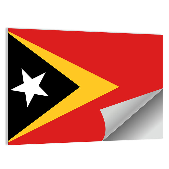 Timor-leste National Flag Wall Art as a poster print