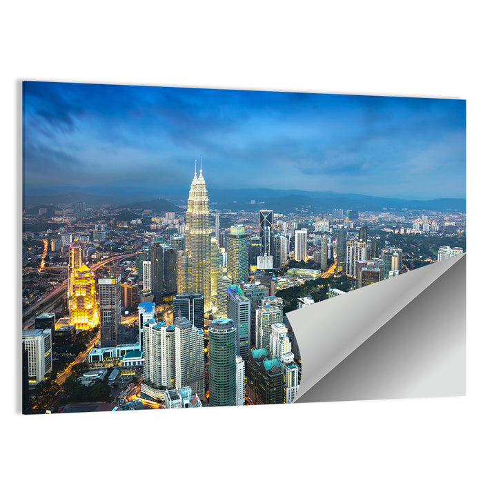 Kuala Lumpur Petronas Towers Skyline Wall Art as a poster print