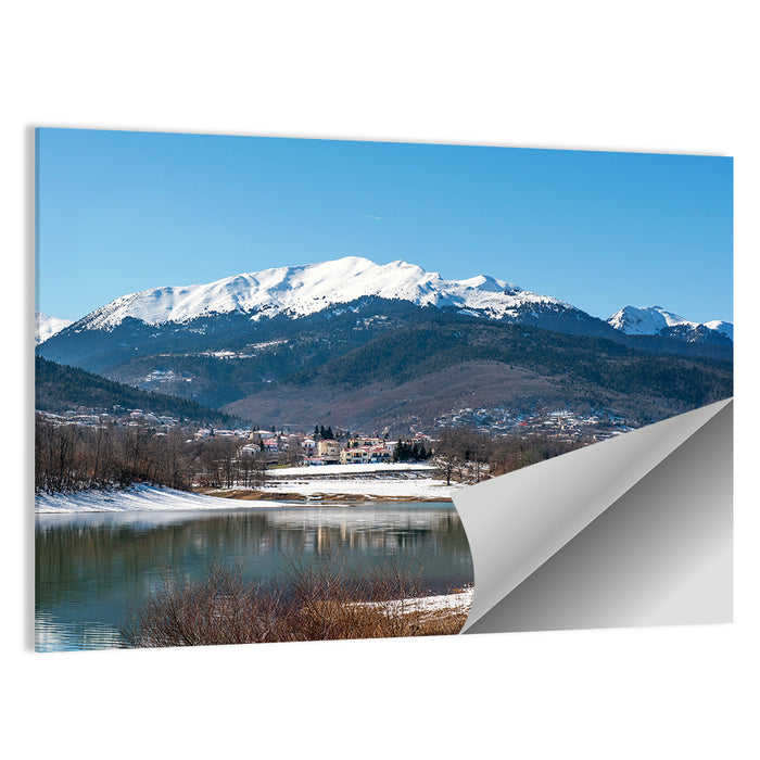 Lake Plastira Winter Landscape Wall Art as a poster print
