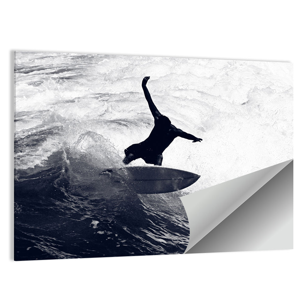Dog Surfer Riding the Waves Wall Art