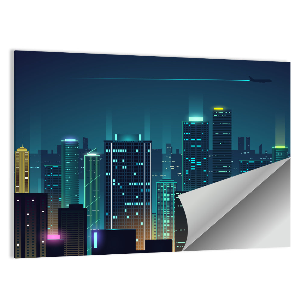 Night City Abstract Wall Art
