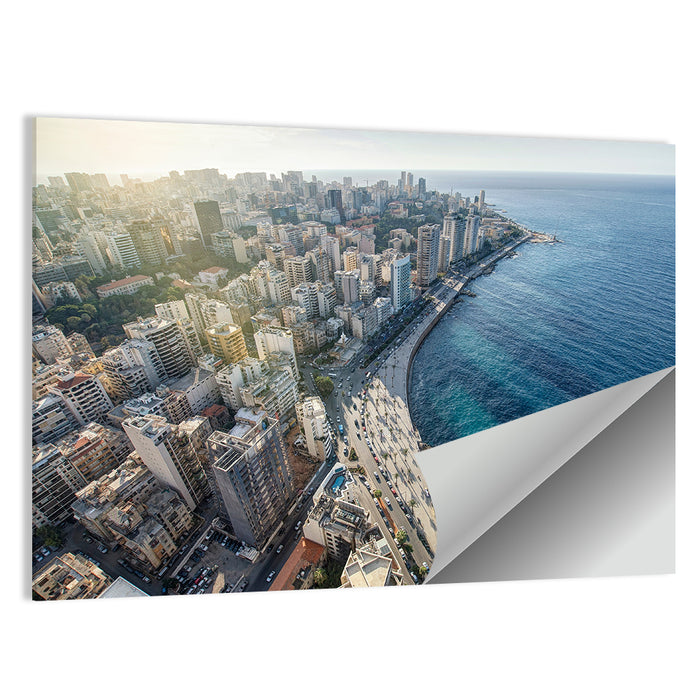 Beirut Corniche Aerial View Wall Art as a poster print