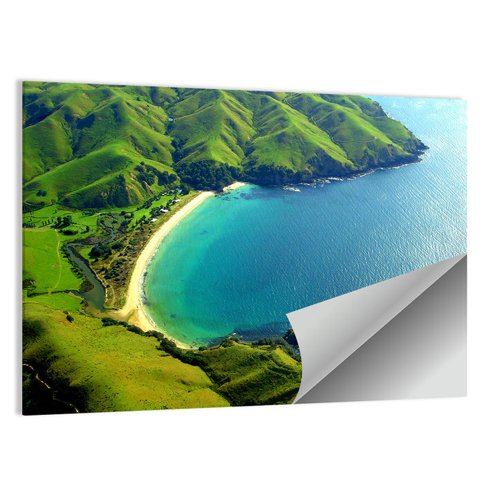 Taupo Bay Aerial View Wall Art as a poster print
