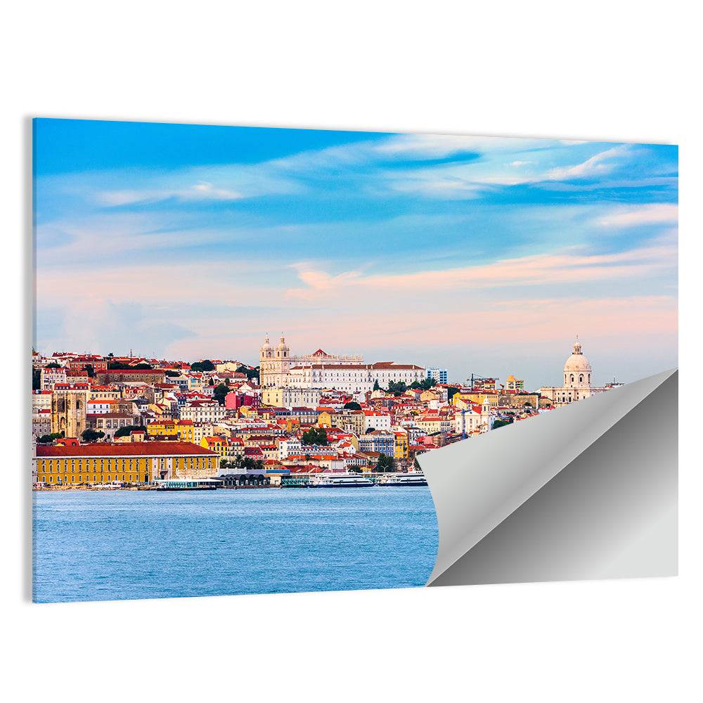 Lisbon Skyline On Tagus River Wall Art