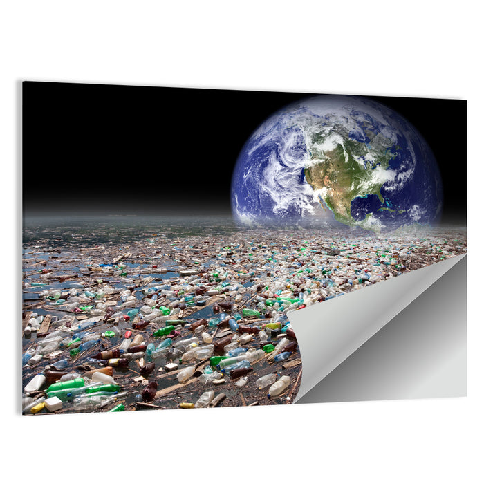 Earth Above Plastic Seas Wall Art as a poster print