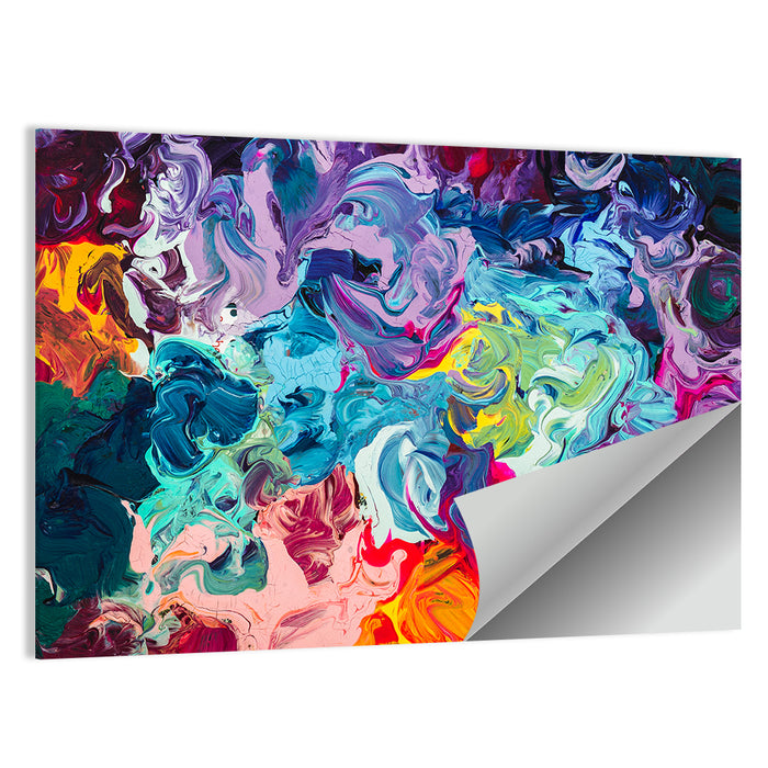 Vibrant Acrylic Swirls Wall Art as a poster print