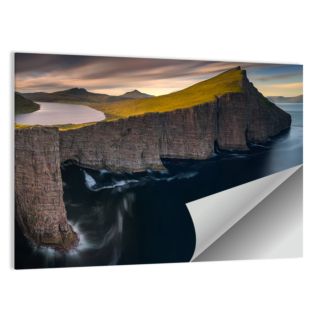 Sorvagsvatn Lake On Cliffs Of Vagar Island Wall Art