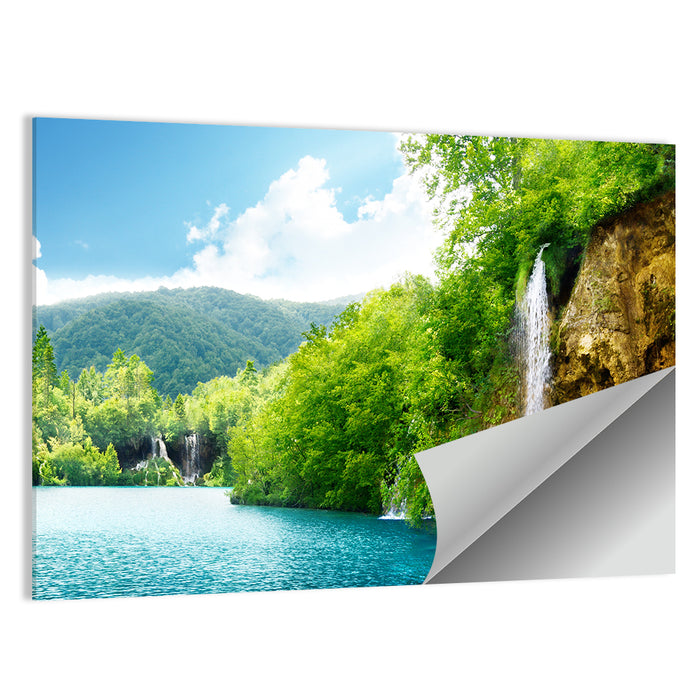 Plitvice Lakes Waterfall Wall Art as a poster print